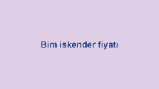 Bim iskender fiyatı