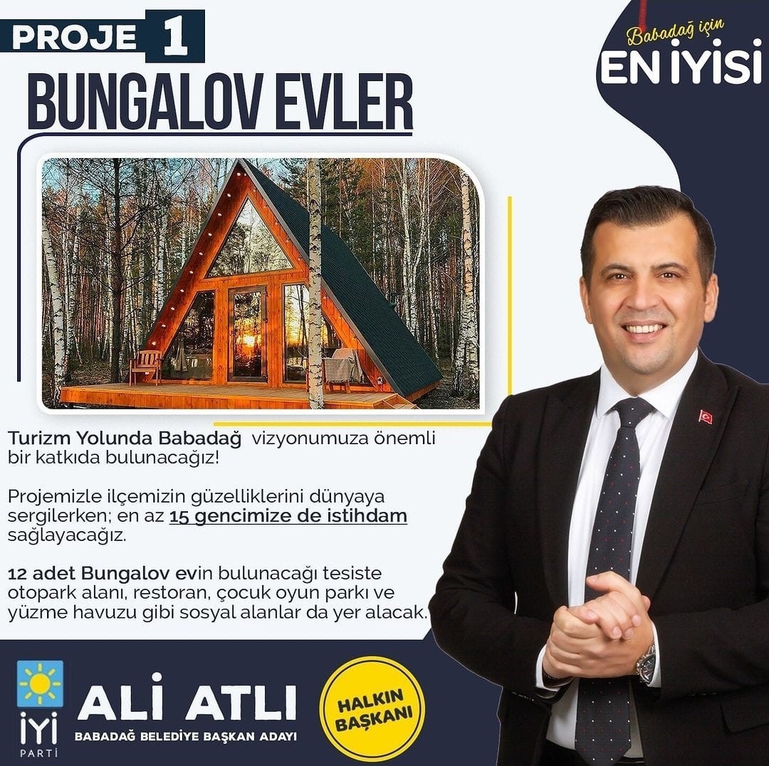 Başkan Atlı’dan Babadağ’da ses getirecek ’Bungalov Evler’ projesi