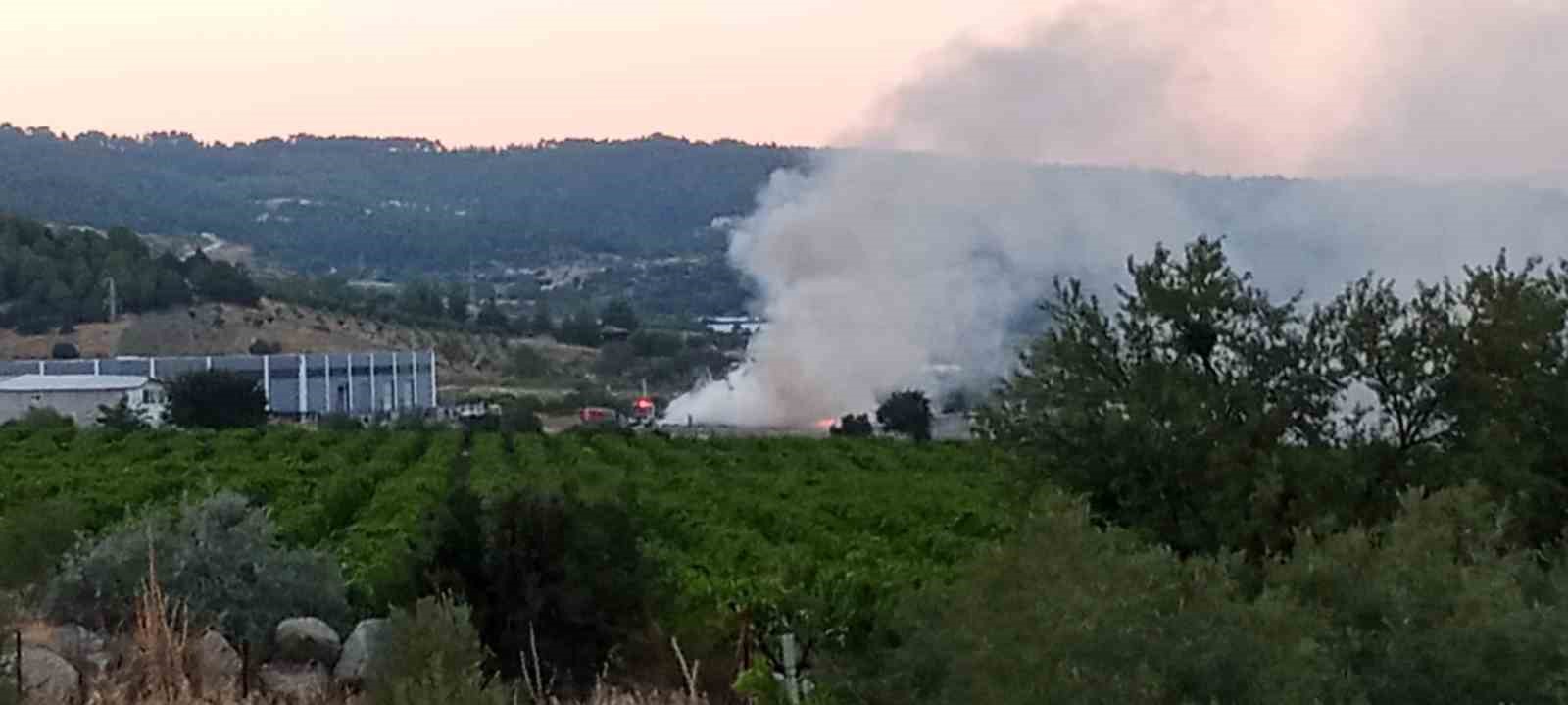 Denizli’de hurda ve moloz dökülen sahada yangın çıktı