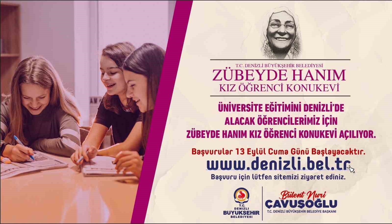 Denizli Büyükşehir, Zübeyde Hanım Kız Öğrenci Konukevi kayıtları başlıyor