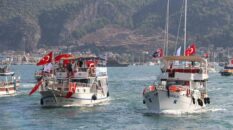 Fethiye’de Cumhuriyet coşkusu denizde de yaşandı