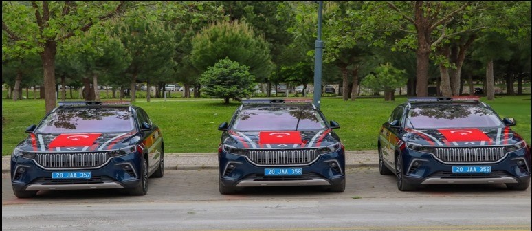 Denizli İl Jandarma Komutanlığı envanterine 3 adet TOGG eklendi